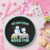 ビッグブラザーズは雪の多くのおもしろい – 休日雪だるま ペーパープレート (パーティー)