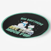 ビッグブラザーズは雪の多くのおもしろい – 休日雪だるま ペーパープレート (アングル)