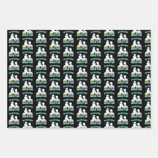 ビッグブラザーズは雪の多くのおもしろい – 休日雪だるま ラッピングペーパーシート (正面2)