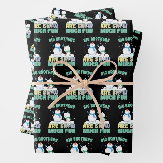 ビッグブラザーズは雪の多くのおもしろい – 休日雪だるま ラッピングペーパーシート (インサイチュ)