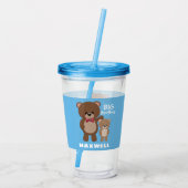 ビッグブラザーテディベア名ブルー アクリルタンブラー (裏面)