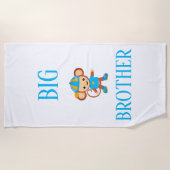 ビッグブラザーパーソナライズされたモンキーカスタム文字 ビーチタオル (正面)