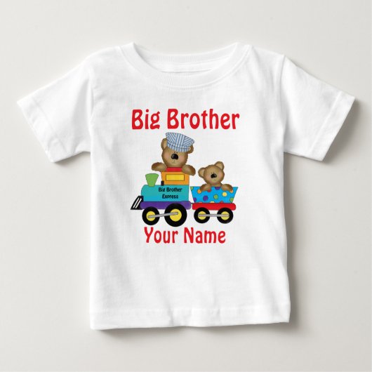ビッグブラザーベアートレインパーソナライズされたシャツ ベビーTシャツ (正面)