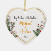 ビッグブラザーラブフォトホリーパイン金ゴールドフレーム セラミックオーナメント (裏面)