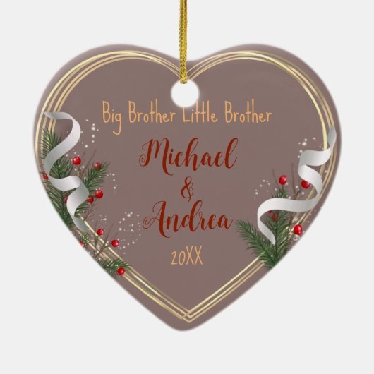 ビッグブラザーリトルシスターラブカスタム写真 セラミックオーナメント (裏面)