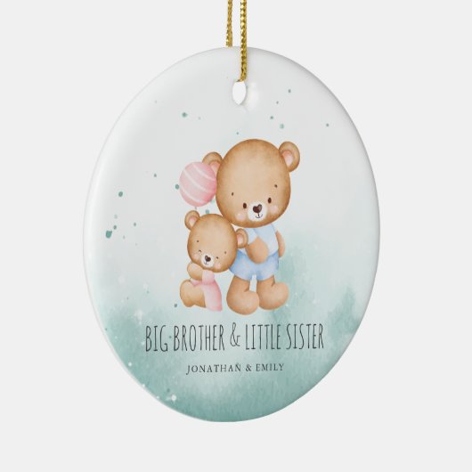 ビッグブラザーリトルシスター兄弟姉妹初めてのクリスマス セラミックオーナメント (右)