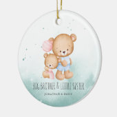 ビッグブラザーリトルシスター兄弟姉妹初めてのクリスマス セラミックオーナメント (左)