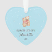 ビッグブラザーリトルシスター初めてのクリスマスキープサケ オーナメント (正面)