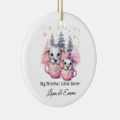 ビッグブラザーリトル姉妹象クリスマス セラミックオーナメント (右)