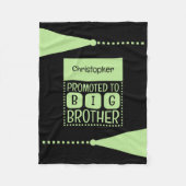 ビッグブラザー名前をカスタムするブラックグリーン フリースブランケット (正面)