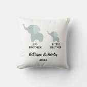 ビッグブラザー&リトルブラザーエレファント，名前をカスタムする クッション (正面)