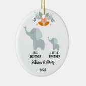 ビッグブラザー&リトルブラザーエレファント,名前をカスタムする セラミックオーナメント (右)