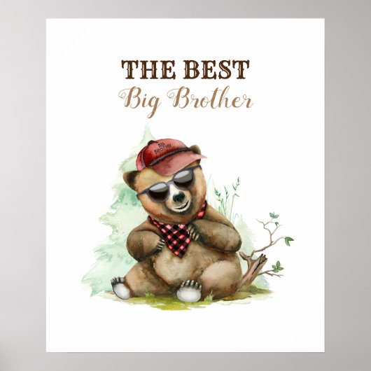 ビッグブラザー – Young Bear - Lumberjack Themed ポスター (正面)