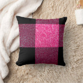 ビッグブラックとホットピフェイクンクグリッターバッファロープレイド クッション (ブランケット)