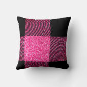 ビッグブラックとホットピフェイクンクグリッターバッファロープレイド クッション (裏面)