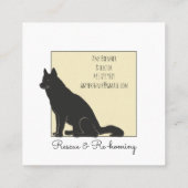 ビッグブラックドッグイラストレーション救助及びアドオプション スクエア名刺 (裏面)