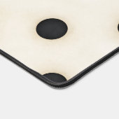 ビッグブラック水玉模様オンアンティークホワイト動揺して デスクマット (コーナー)