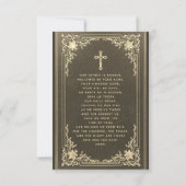 ビッグブラック金ゴールド写真葬儀記念祈りの言葉カード 招待状 (裏面)