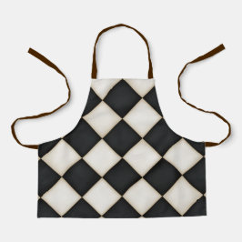 ビッグブラック&アンティークホワイトダイヤモンドスモール エプロン