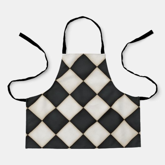 ビッグブラック&アンティークホワイトダイヤモンドスモール エプロン (正面)