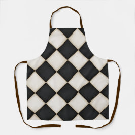 ビッグブラック&アンティークホワイトダイヤモンドミディアム エプロン