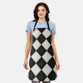 ビッグブラック&アンティークホワイトダイヤモンドミディアム エプロン (着用した状態)