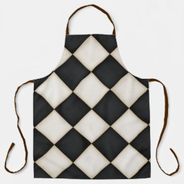 ビッグブラック&アンティークホワイトダイヤモンドラージ エプロン