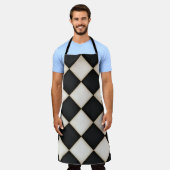 ビッグブラック&アンティークホワイトダイヤモンドラージ エプロン (着用した状態)