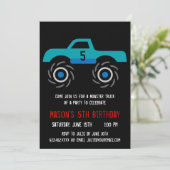 ビッグブルーモンスタートラックバースデーパーティ招待状 招待状 (スタンド正面)