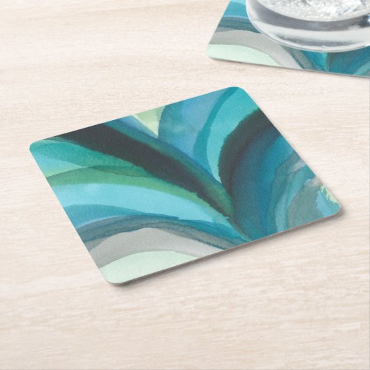 ビッグブルーリーフI スクエアペーパーコースター (アングル)