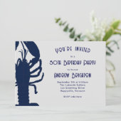 ビッグブルーロブスター彼の誕生日パーティーの招待 招待状 (スタンド正面)