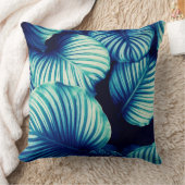 ビッグブルー熱帯葉 クッション (ブランケット)