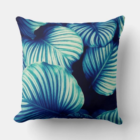 ビッグブルー熱帯葉 クッション (正面)