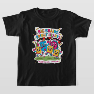 ビッグブレインズ、明るいハート – 第1および第2グレードのバックト Tシャツ