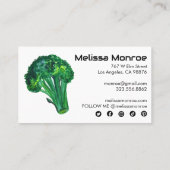 ビッグブロッコリー水彩健康シェフソーシャルアイコン 名刺 (裏面)