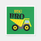 ビッグブロ建築イエローダンプトラック スタンダードカクテルナプキン (正面)