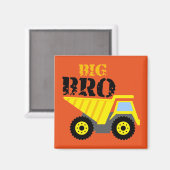 ビッグブロ建築イエローダンプトラック マグネット (正面/裏面)