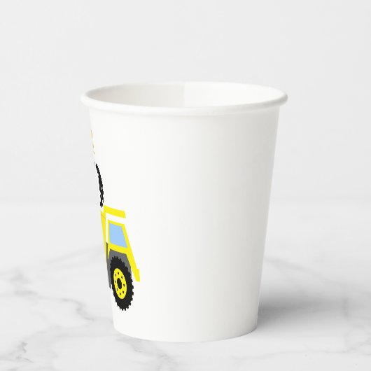 ビッグブロ建築イエローダンプトラック 紙コップ (左)