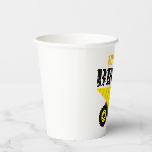 ビッグブロ建築イエローダンプトラック 紙コップ (右)