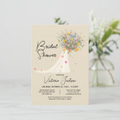 ビッグブーケ結婚のドレスブライダルシャワー 招待状 (スタンド正面)