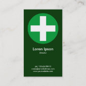 ビッグプラスシンボルや象徴グリーン – ダークグリーン 名刺 (裏面)