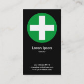 ビッグプラスシンボルや象徴グリーン – ブラック 名刺 (裏面)