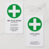 ビッグプラスシンボルや象徴グリーン – ホワイト(金ゴールドカード) 名刺 (正面/裏面)