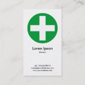 ビッグプラスシンボルや象徴グリーン – ホワイト(金ゴールドカード) 名刺 (裏面)