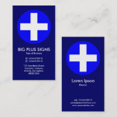 ビッグプラスシンボルや象徴ブルー – ダークブルー 名刺 (正面/裏面)