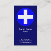 ビッグプラスシンボルや象徴ブルー – ダークブルー 名刺 (裏面)