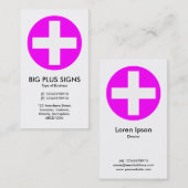 ビッグプラスシンボルや象徴マゼンタ – 白 名刺 (正面/裏面)