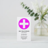 ビッグプラスシンボルや象徴マゼンタ – 白 名刺 (スタンド正面)