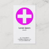 ビッグプラスシンボルや象徴マゼンタ – 白 名刺 (裏面)