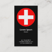 ビッグプラスシンボルや象徴レッド – ブラック(プラチナカード) 名刺 (裏面)